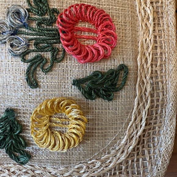 Natural Straw Tote with Multicolor Floral Embroidery - Picture 4 of 6